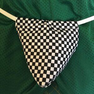 Mens CHECKERED FLAG GString Thong Racecar Finish line Male Lingerie Underwear